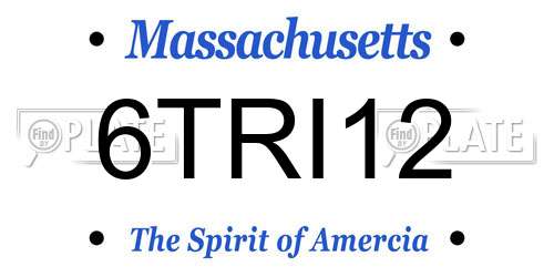 6TRI12 Massachusetts License Plate