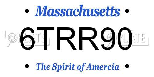 6TRR90 Massachusetts License Plate