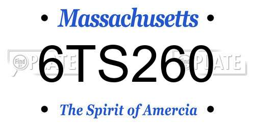 6TS260 Massachusetts License Plate