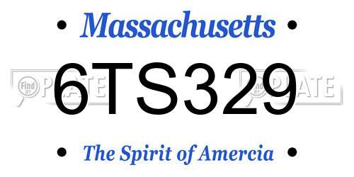 6TS329 Massachusetts License Plate