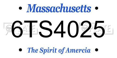 6TS4025 Massachusetts License Plate