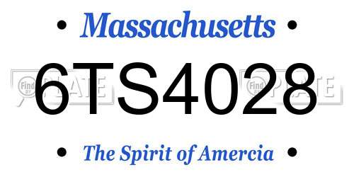 6TS4028 Massachusetts License Plate