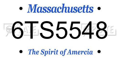6TS5548 Massachusetts License Plate