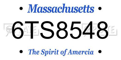6TS8548 Massachusetts License Plate