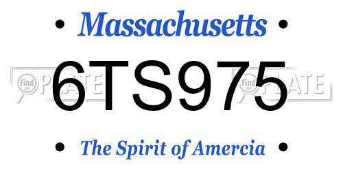 6TS975 Massachusetts License Plate