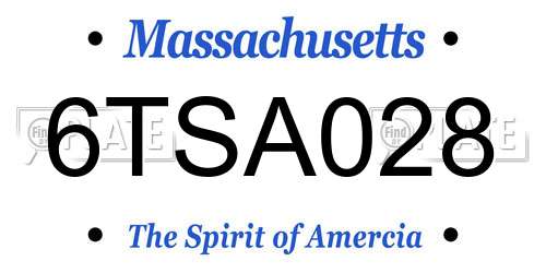 6TSA028 Massachusetts License Plate