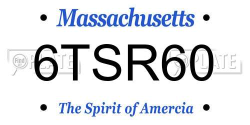 6TSR60 Massachusetts License Plate