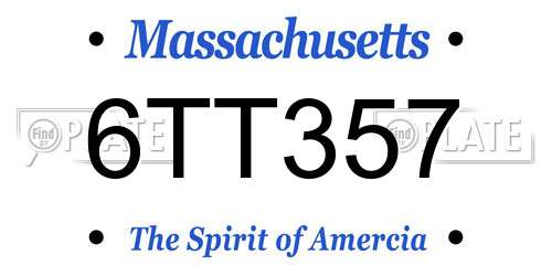 6TT357 Massachusetts License Plate