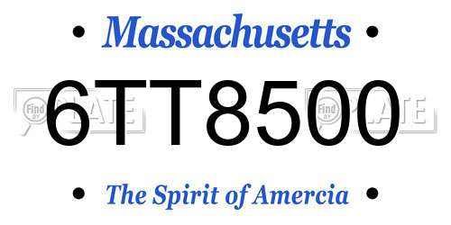 6TT8500 Massachusetts License Plate