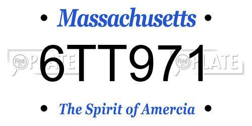 6TT971 Massachusetts License Plate