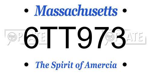 6TT973 Massachusetts License Plate