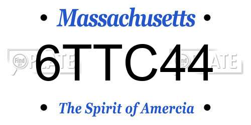 6TTC44 Massachusetts License Plate