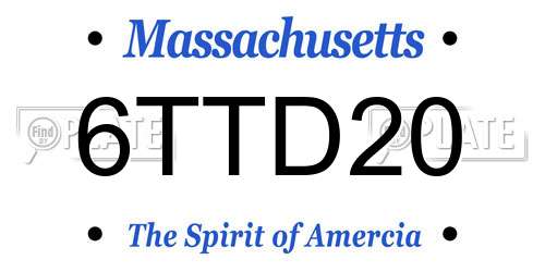 6TTD20 Massachusetts License Plate