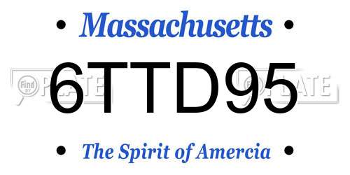 6TTD95 Massachusetts License Plate