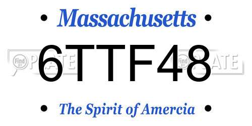 6TTF48 Massachusetts License Plate
