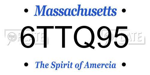 6TTQ95 Massachusetts License Plate