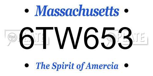 6TW653 Massachusetts License Plate