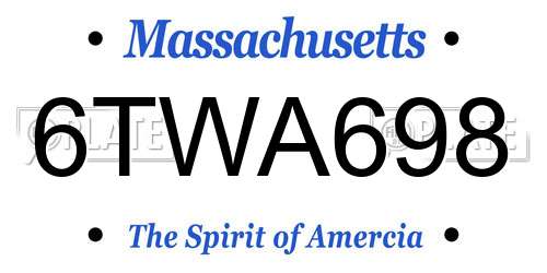 6TWA698 Massachusetts License Plate
