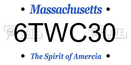6TWC30 Massachusetts License Plate