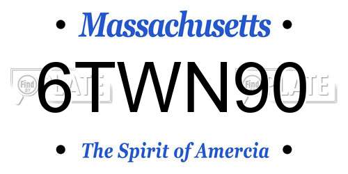 6TWN90 Massachusetts License Plate