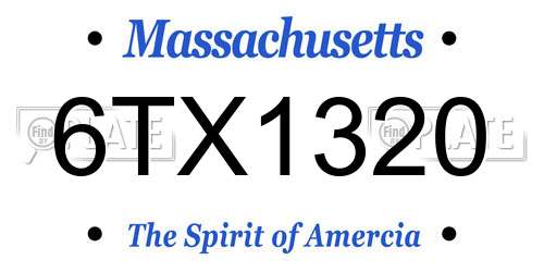 6TX1320 Massachusetts License Plate