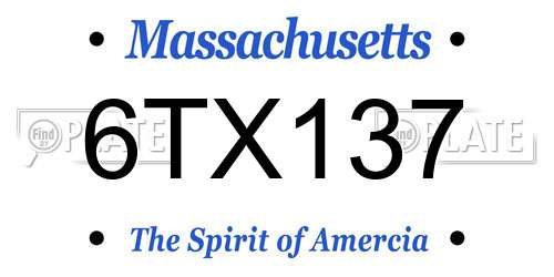6TX137 Massachusetts License Plate