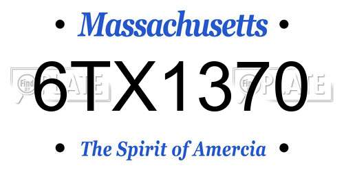 6TX1370 Massachusetts License Plate