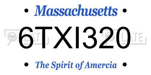 6TXI320 Massachusetts License Plate