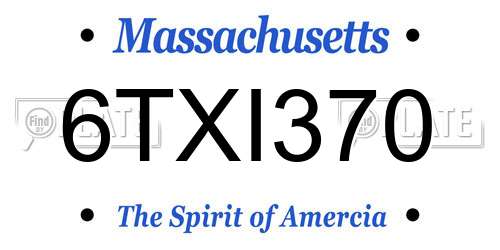 6TXI370 Massachusetts License Plate