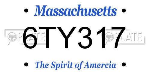 6TY317 Massachusetts License Plate