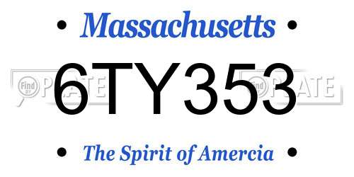 6TY353 Massachusetts License Plate