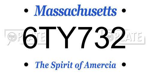 6TY732 Massachusetts License Plate