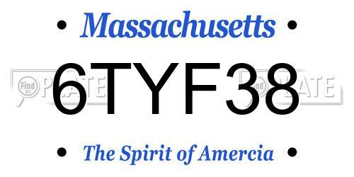 6TYF38 Massachusetts License Plate