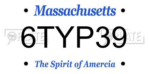 6TYP39 Massachusetts License Plate