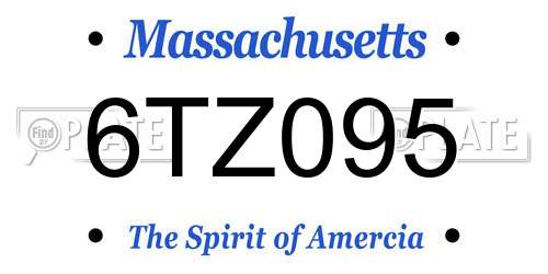 6TZ095 Massachusetts License Plate