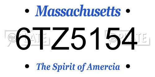 6TZ5154 Massachusetts License Plate
