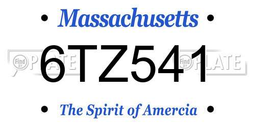6TZ541 Massachusetts License Plate