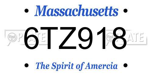 6TZ918 Massachusetts License Plate