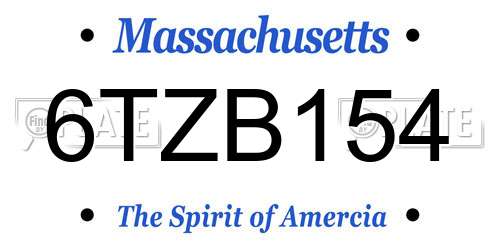 6TZB154 Massachusetts License Plate