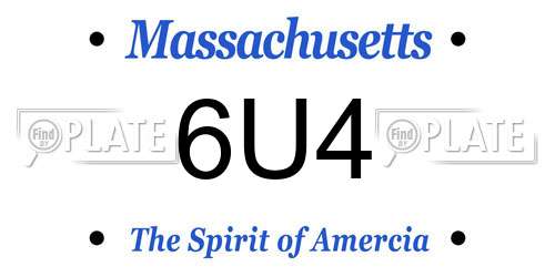 6U4 Massachusetts License Plate