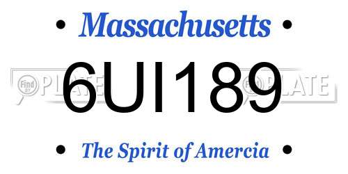 6UI189 Massachusetts License Plate
