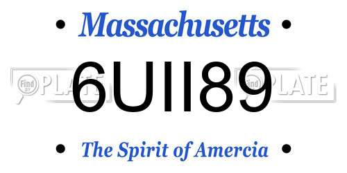 6UII89 Massachusetts License Plate