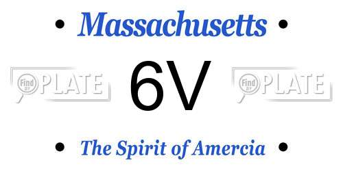 6V Massachusetts License Plate