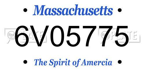 6V05775 Massachusetts License Plate