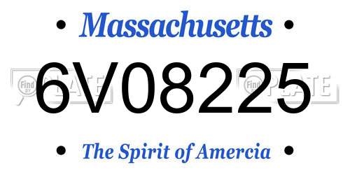 6V08225 Massachusetts License Plate