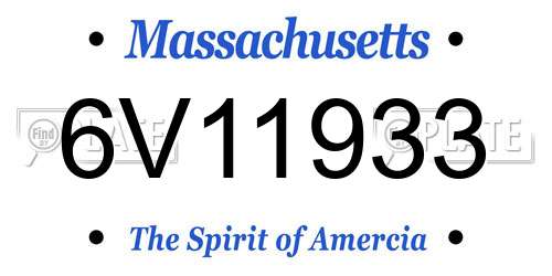 6V11933 Massachusetts License Plate