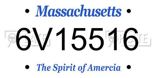 6V15516 Massachusetts License Plate