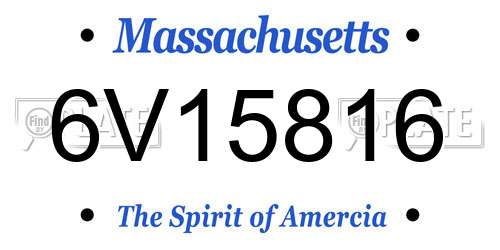 6V15816 Massachusetts License Plate