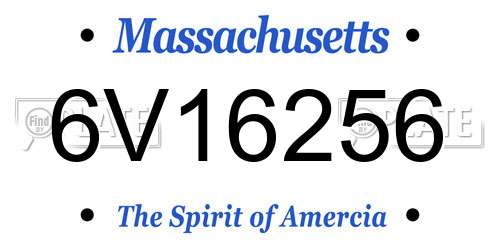 6V16256 Massachusetts License Plate