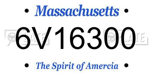6V16300 Massachusetts License Plate